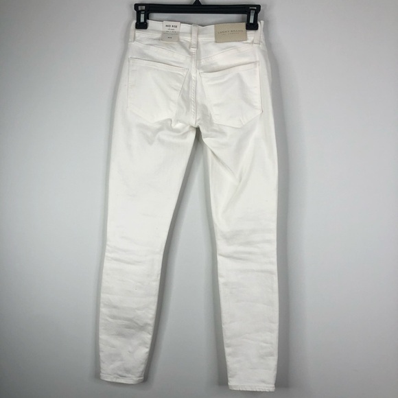 NEW Lucky Brand White Skinny Button Fly Jeans 00/24A - Picture 5 of 10